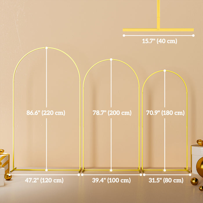 Outsunny Ensemble D'arches De Mariage Dorees De 7/6,5/6 Pieds