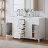 Dune 59 Inch Double Sink Bathroom Vanity with Resin Sinks and 4 Drawers, White | Dune Meuble-Lavabo Double 59 po avec Vasques en Resine et 4 Tiroirs, Blanc