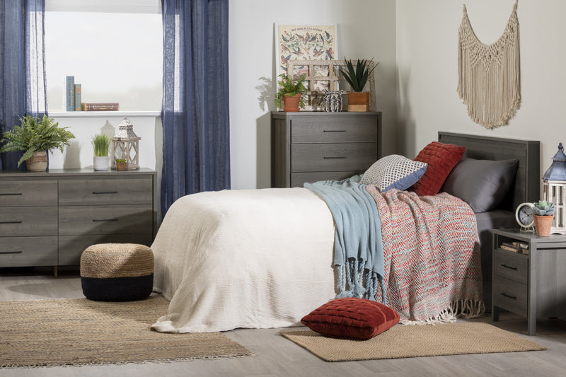 Gravity Ensemble Commode 6 Tiroirs Et Table De Chevet  -  Erable Cendre