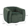 Vela Modern Velvet Swivel Club Chair with Tub Design, Black, Olive Green | Vela Fauteuil Club Moderne en Velours Pivotant a Coque, Noir, Vert Olive