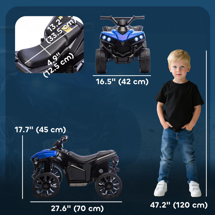 Quad Qaba pour Enfants, 4 Roues avec Musique et Lumieres, pour 37-72 Mois, Bleu