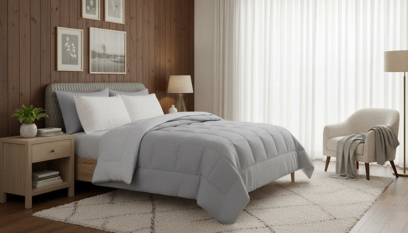 Ensemble Douillette Reversible 7 Morceaux pour Lit Double
