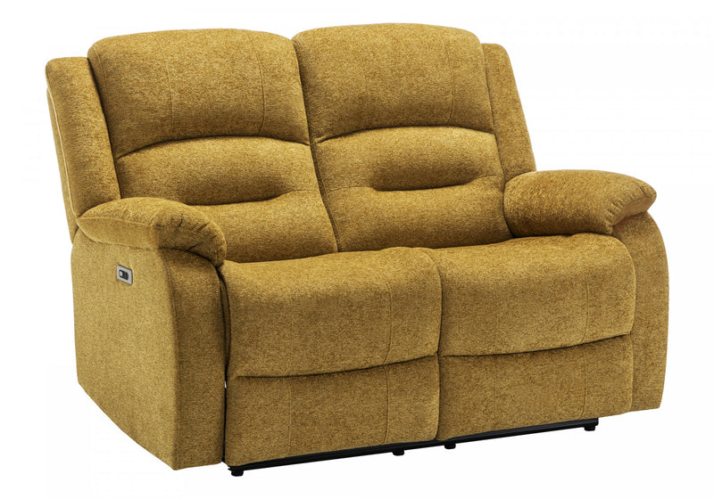 Petit Causeuse Rembourre 2 Places Inclinable Electrique, 50\"L, Port Usb Inclus,Tissu Dore