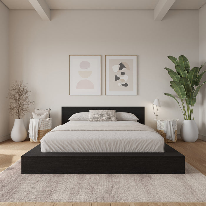 Kanso Lit a Plateforme Basse avec Tete de Lit