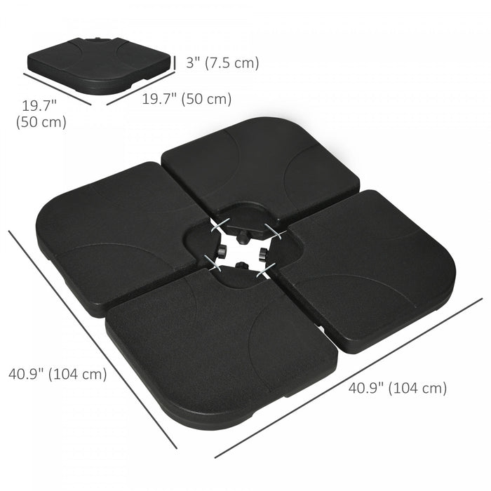Outsunny Pied de parapluie 4 pieces avec verrouillage en U