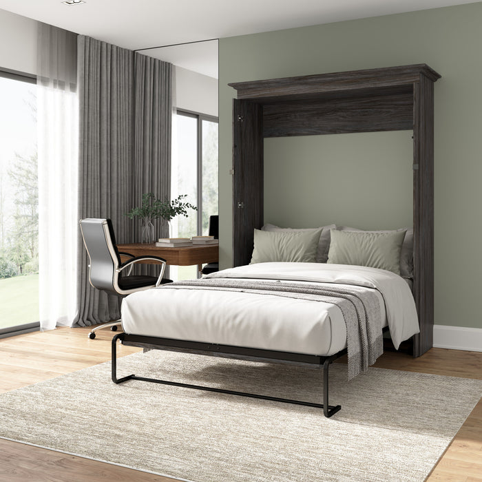 Lit double escamotable Versatile de Bestar de 66 po (L) - gris noyer