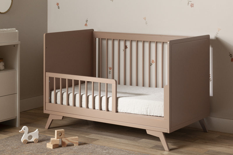  Lit de bébé Milos à hauteur réglable avec garde-corps pour lit de bambin - rose blush
