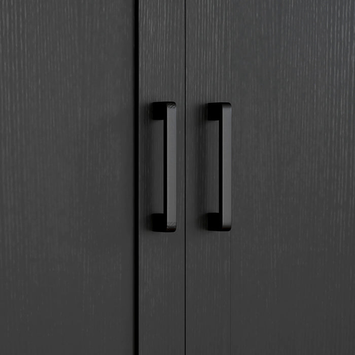 HOMCOM Armoire de rangement avec doubles portes et etagere reglable, noir
