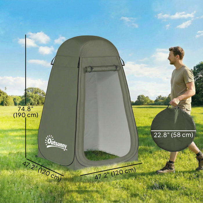 Outsunny Tente de Douche Pop-Up, Cabine de Confidentialite pour se Changer en Exterieur, Vert