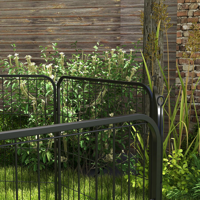 Pawhut Parc A 8 Panneaux Pour Animaux De Compagnie Pliable Metal Interieur Exterieur 31\" X 31\"