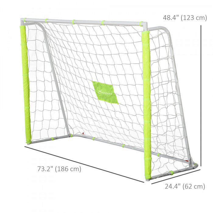 Soozier Filet De But De Football 6 Pi X 4 Pi Avec Cadre En Metal, Jaune