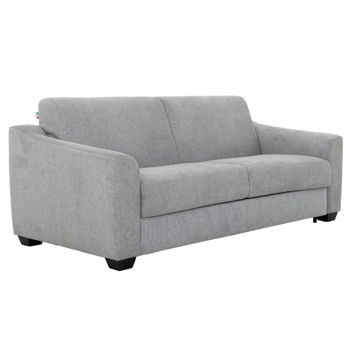 Luca 78 po. Canape-lit euro en tissu avec matelas mousse memoire - Gris