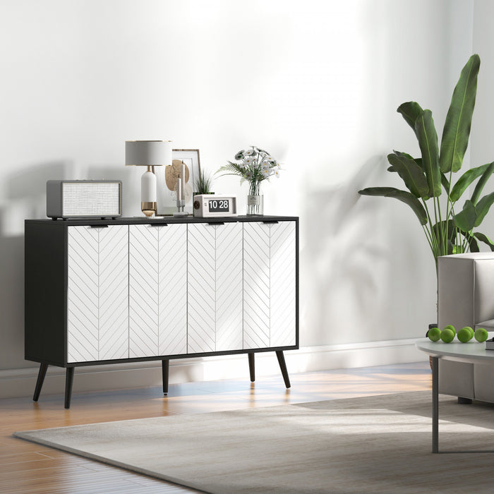 HOMCOM Armoire de rangement buffet armoire d'appoint etageres reglables