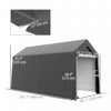 Outsunny Abri Portable 7' X 12', Abri Exterieur Avec Porte Enroulable, Gris