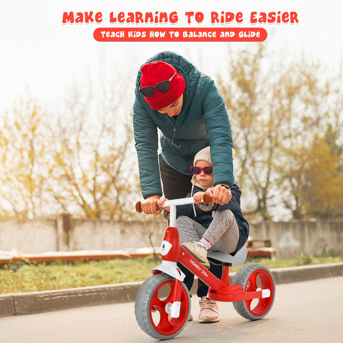 Honey Joy Kids Balance Bike Toddler Training Bike W / Feetrests Pour 2-5 Ans Rouge