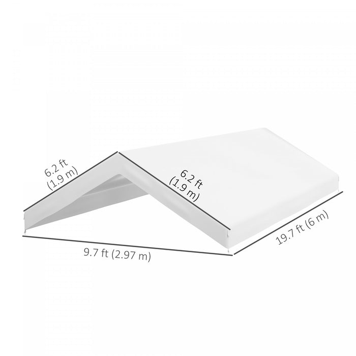Outsunny Housse de rechange pour auvent avec cordons elastiques, blanc
