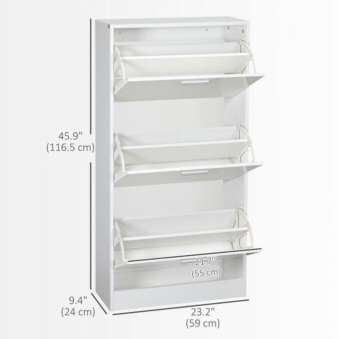 HOMCOM Rangement etroit pour chaussures avec 3 tiroirs a bascule