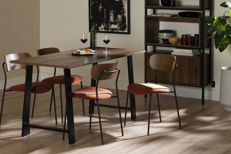Chaise de salle à manger Hype Terra Cotta et brune - ensemble de 2