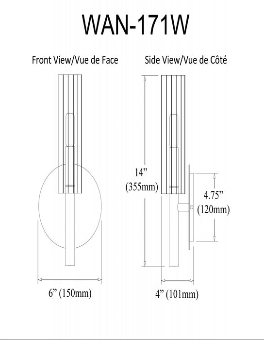 Applique murale Wand de Dainolite en verre givré, avec fini noir mat et 1 ampoule