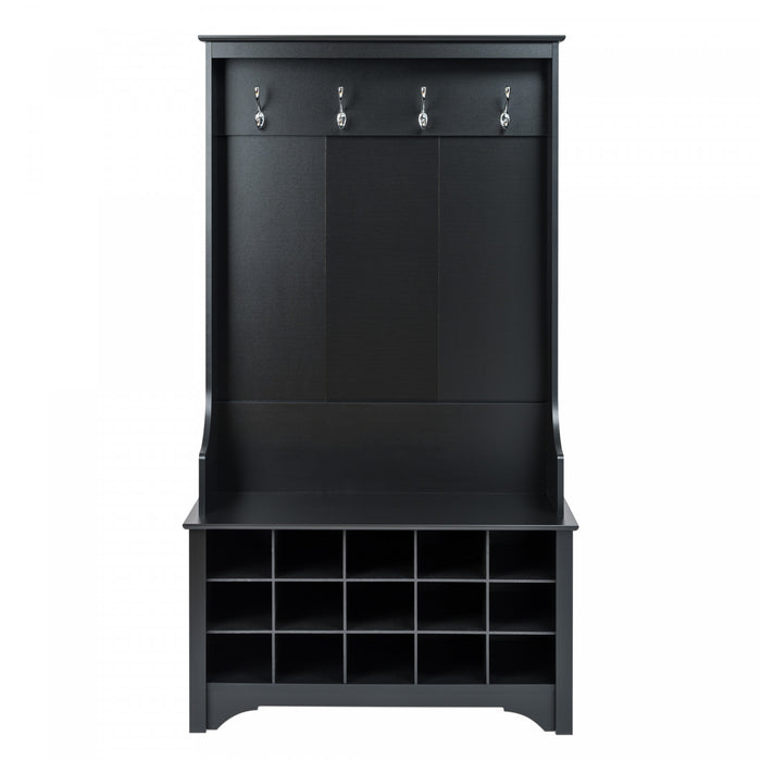 Portemanteau avec rangement pour chaussures - noir