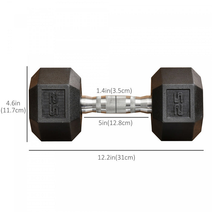 Ensemble d'halteres en caoutchouc Soozier 2 x 25 livres, halteres de main pour l'entrainement physique a domicile, au bureau ou en salle de sport