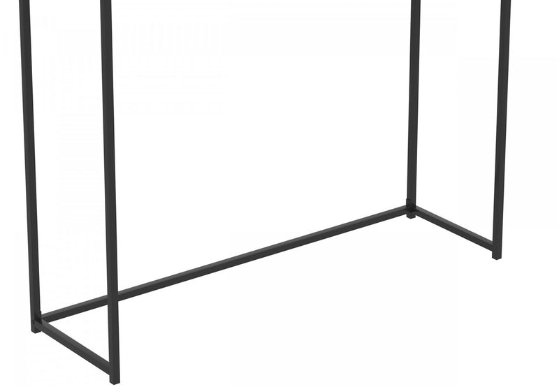 Console moderne de 40 po avec plateau encastré - taupe foncé avec métal noir