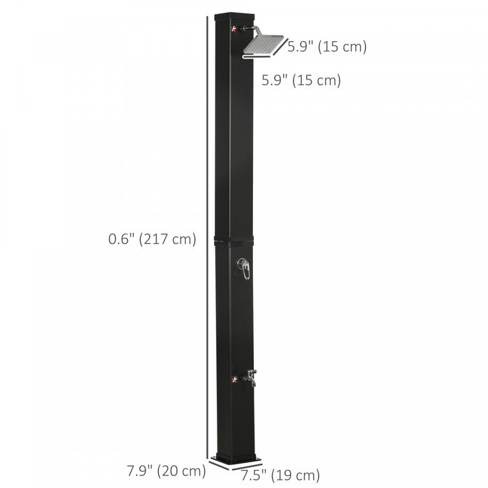 Outsunny Douche Solaire Chauffee avec Tete Pivotante, 217 cm