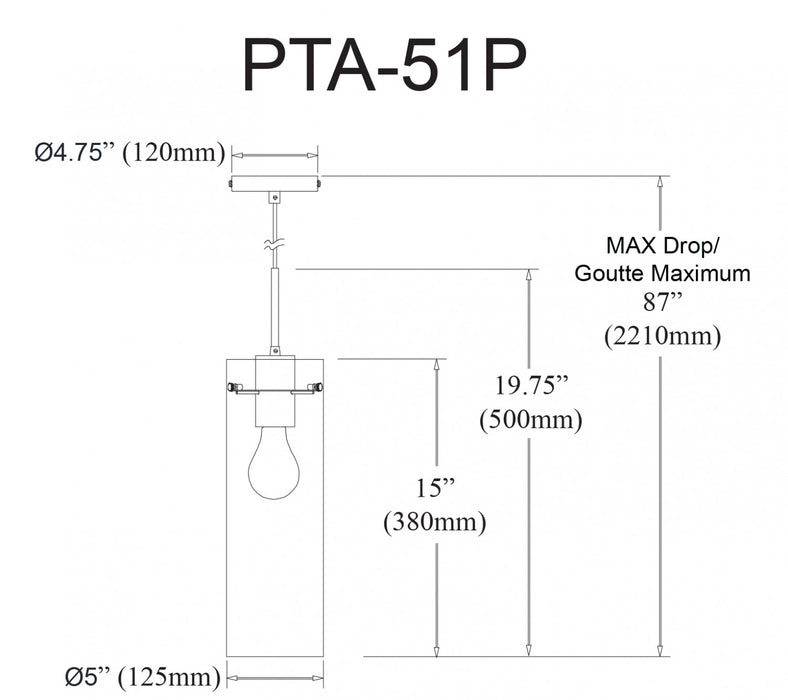 Luminaire suspendu Patia de Dainolite en verre cannelé transparent, avec fini noir mat et 1 ampoule