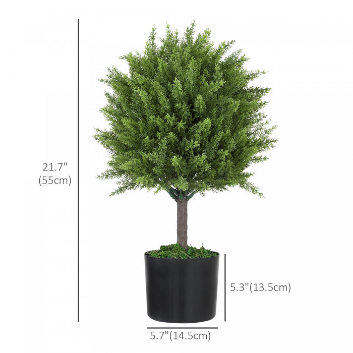 HOMCOM Plantes Artificielles, Plantes Decoratives pour la Maison, Vert