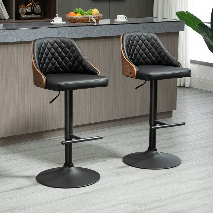 HOMCOM 2 Tabourets de Bar Reglables Pivotants Comptoir