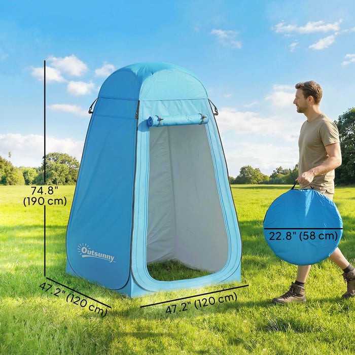 Outsunny Tente de Douche Pop-Up, Abri Prive pour Changement en Exterieur, Bleu