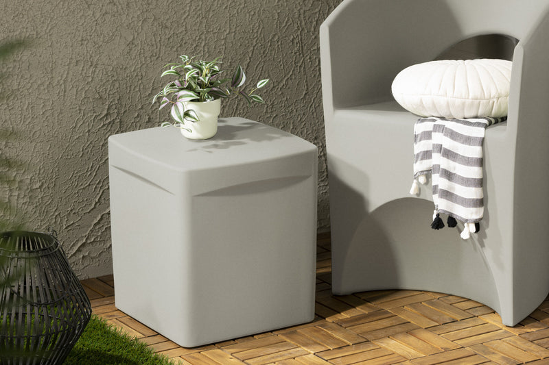 Table de bout carrée Dalya pour l’extérieur - greige