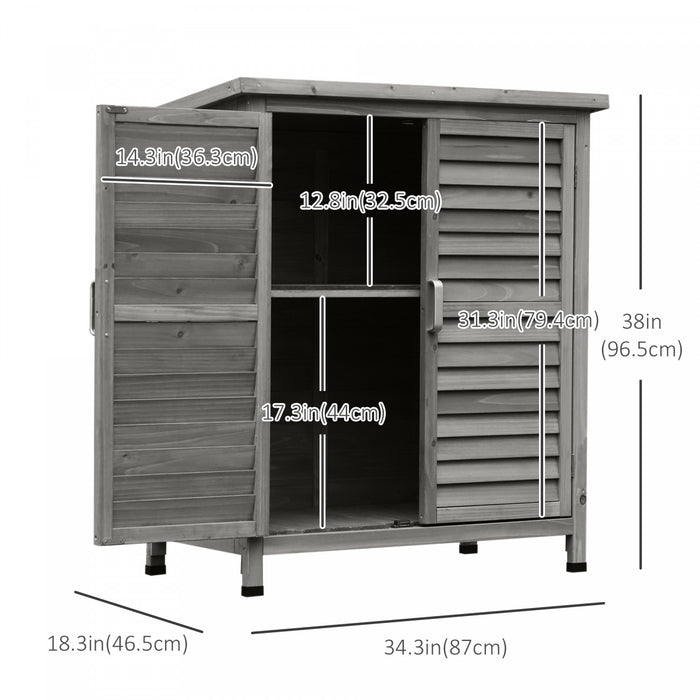 Outsunny Abri De Jardin En Bois 2 Portes, 34\" X 18\" X 38\"