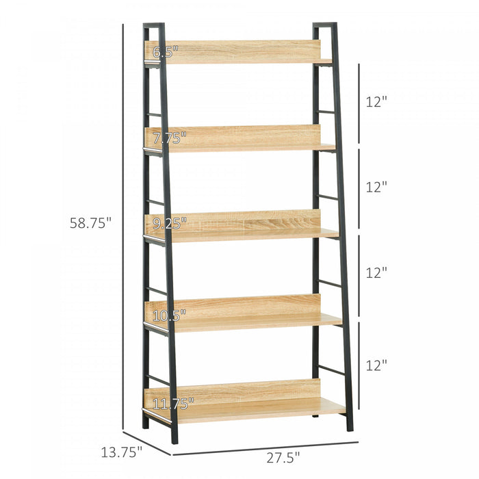 HOMCOM Bibliotheque Moderne 5 Niveaux Metal Bois