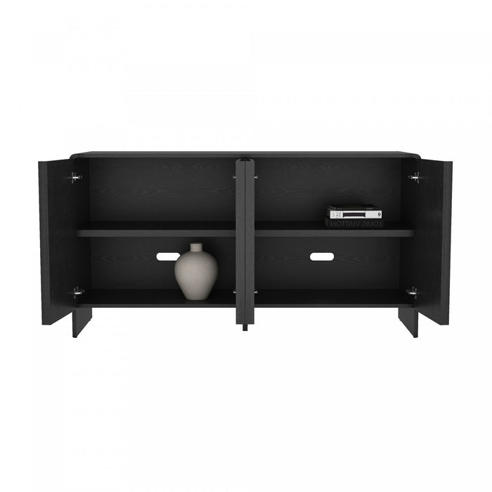 Buffet contemporain Novara 60\" en noir (4 portes)