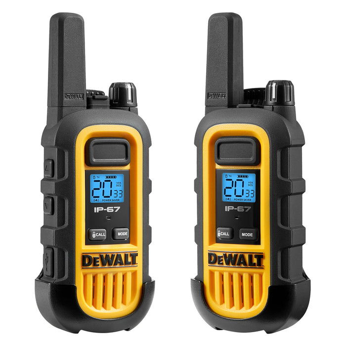 6 Talkies Walkie Dewalt Dxfrs300 Plus Ecouteurs - 1 Watt, Robuste, 22 Canaux Radios Bidirectionnelles Longue Portee