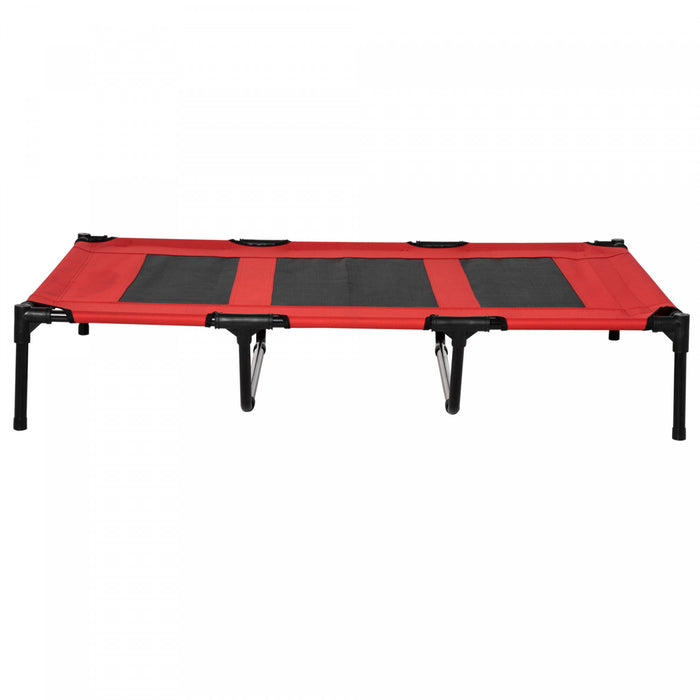 Pawhut D04-069rd Lit Sureleve Pour Chien Avec Sac De Transport Rouge/noir 121,9 X 91,4 X 22,9 Cm