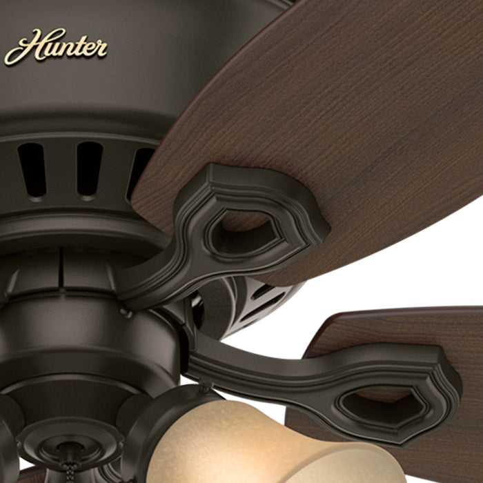 Ventilateur de plafond à profil bas du constructeur avec luminaire - Bronze