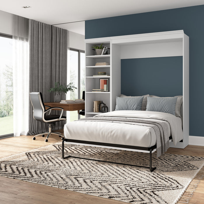 Lit double escamotable Versatile de Bestar avec organisateur de garde-robe (109 po [L]) - blanc