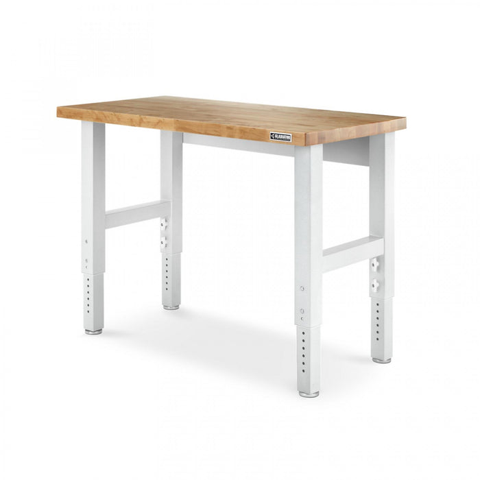 Établi de 4 pi à hauteur réglable en bois franc de Gladiator - blanc martelé