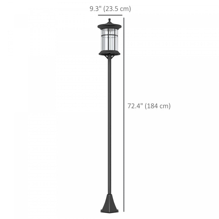 Outsunny Lot De 2 Lampadaires Solaires De 72 Po, Lampadaires A Led Ip44