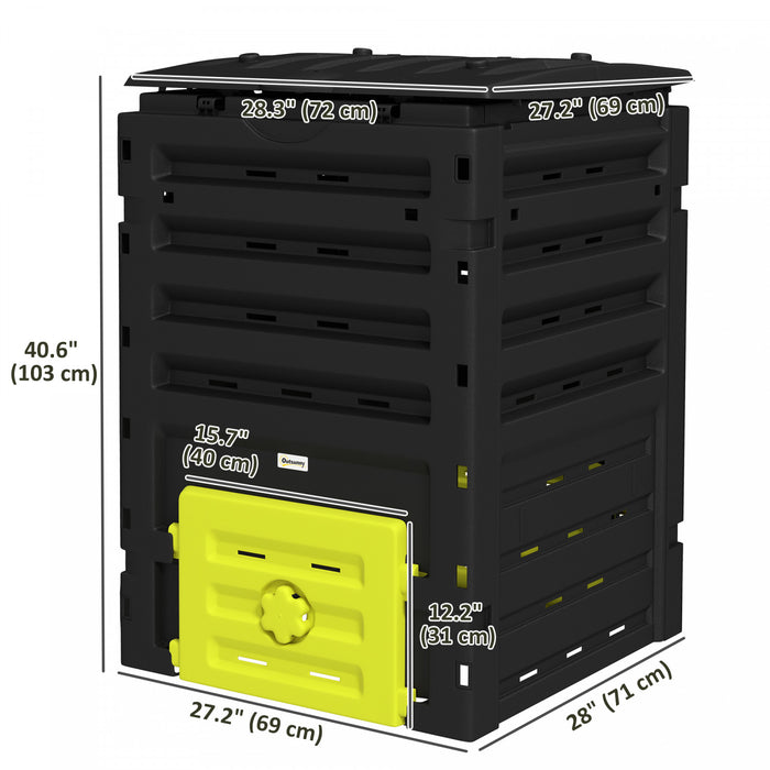 Outsunny Poubelle A Compost De 120 Gallons, Avec 80 Aerations, Jaune