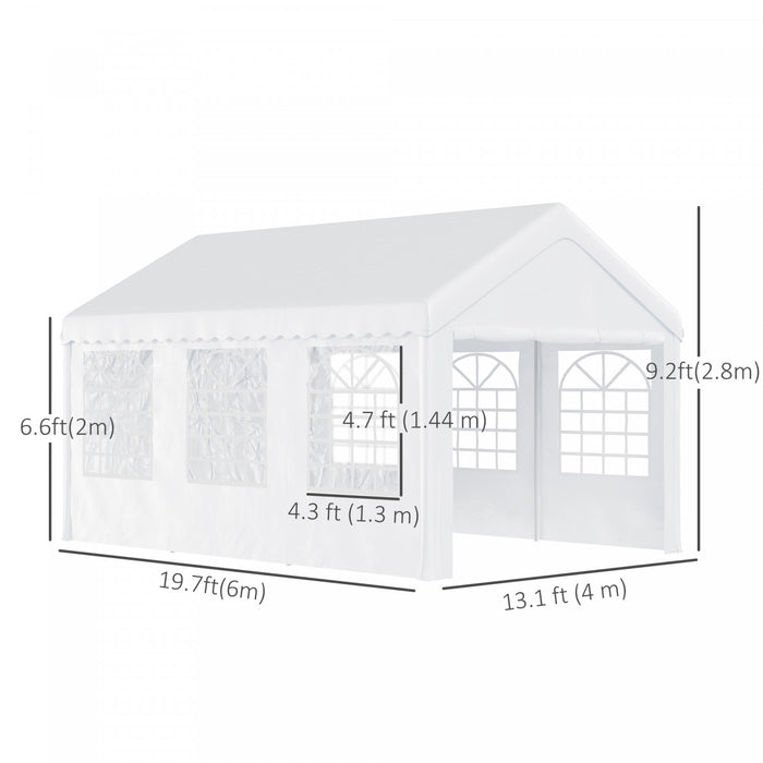 Tente De Fete Tube En Acier Galvanise 600x400x280cm Tente Reception Mariage Chapiteau Blanc 05