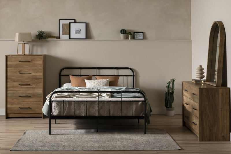  Commode verticale Londen à 5 tiroirs - manguier naturel