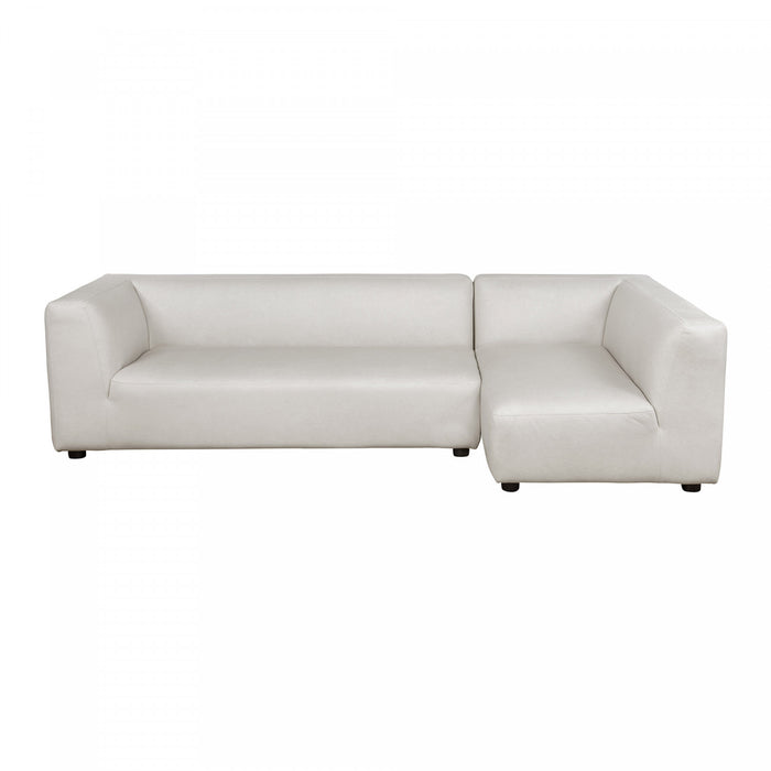 Canape sectionnel moderne contemporain Lukas 2 pieces 118\" creme, angle droit