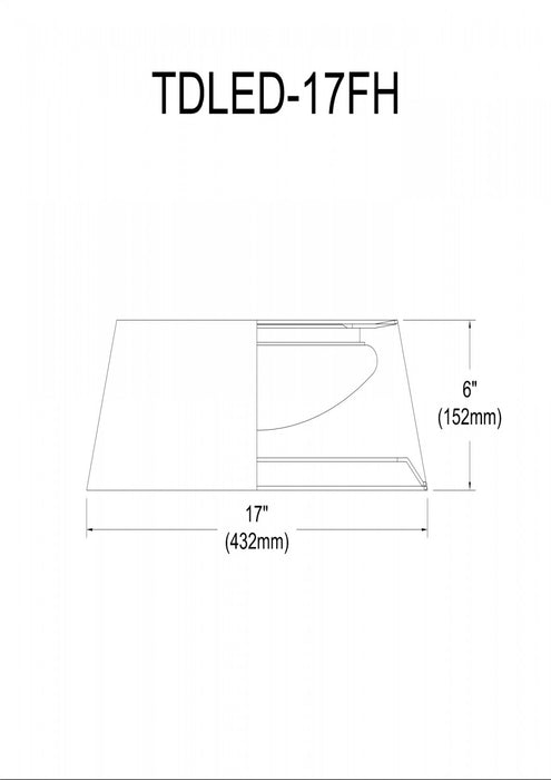 Plafonnier affleuré Tdled de Dainolite avec abat-jour cylindrique effilé et fini noir et blanc