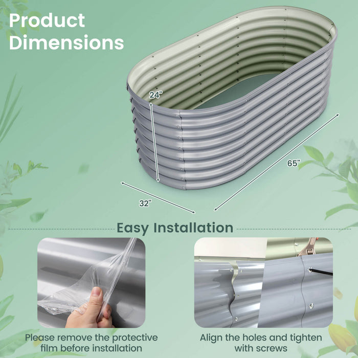 Costway 2 Pcs Souleve Kit De Lit De Jardin Planter Souleve Boites De Jardin Exterieures 65\" X 32\" X 24\" Gris