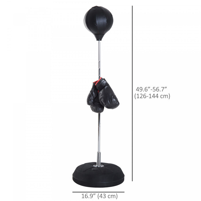 Soozier sac de frappe pour adultes avec hauteur reglable de 126 a 144 cm, noir