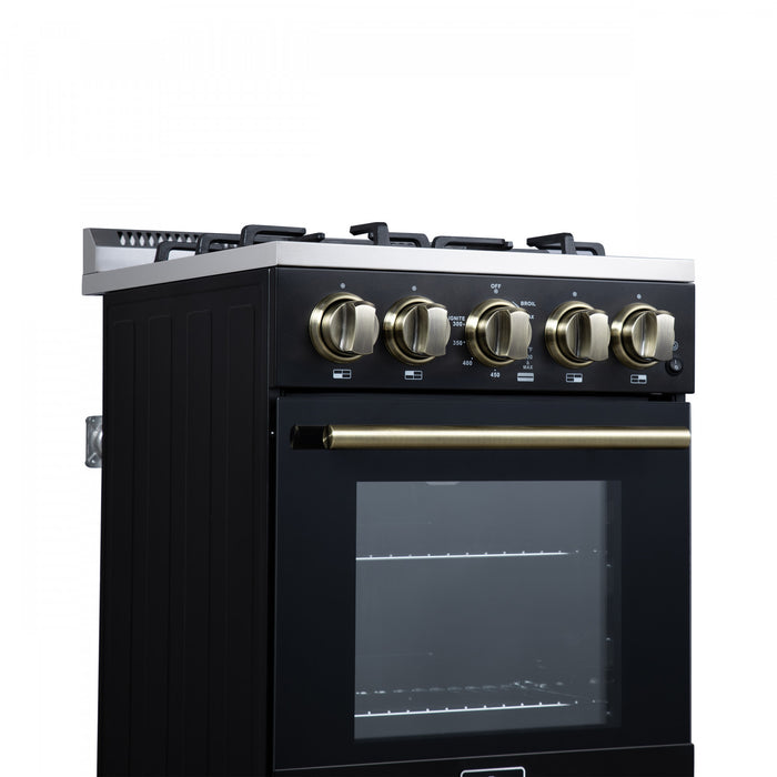 Cuisiniere a gaz autonome Forno Lamazze de 20 po, Noire -FFSGS6265-20BLK