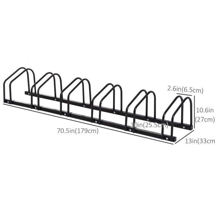 Soozier Support De Rangement Pour 6 Velos, Noir